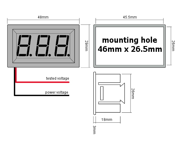 Spannungsanzeige Voltmeter 3 - 30 Volt MB 1180 - Modellbau Berthold
