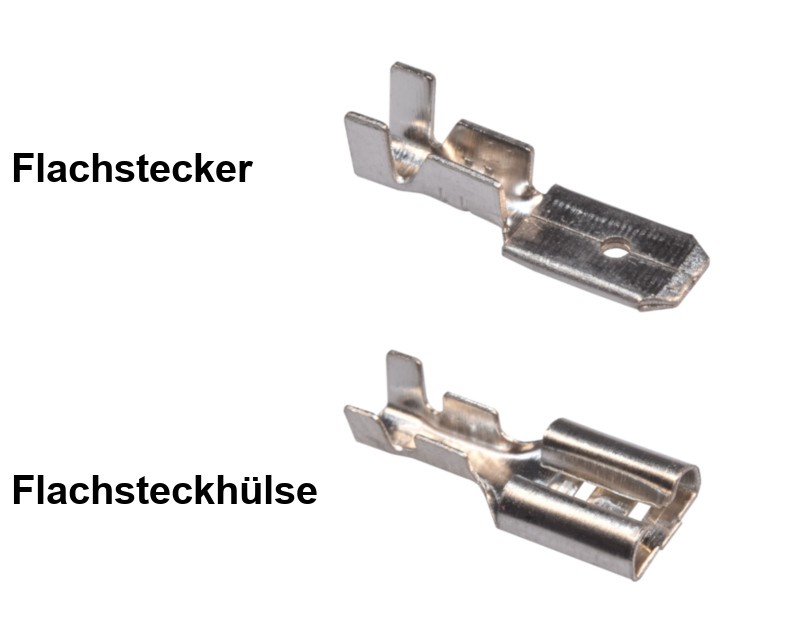 Kabelschuh Flachstecker 2,8x0,5mm zum Crimpen, Radstudio Herz GmbH